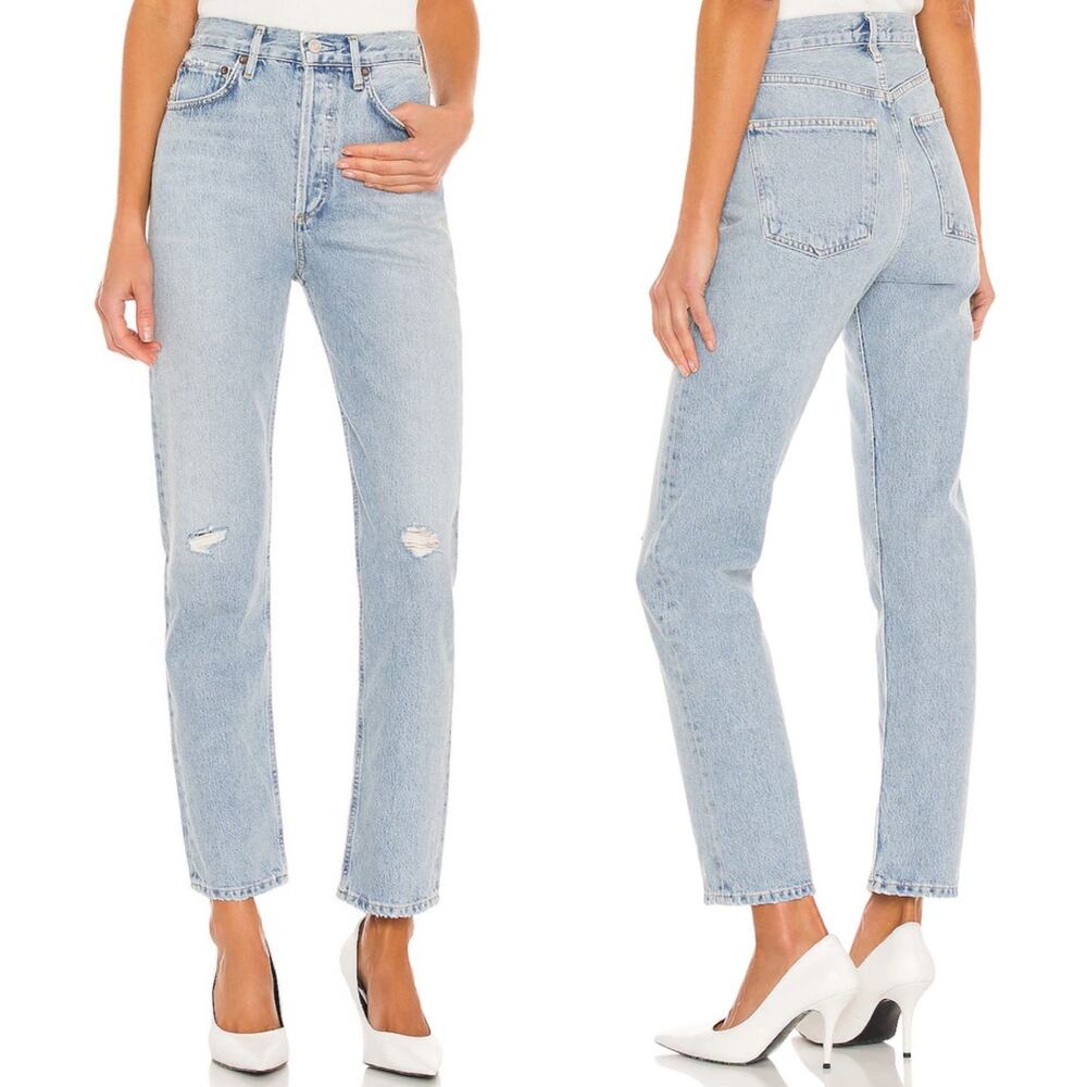 AGOLDE 90s Pinch Waist High Rise Straight Jeans Flashback Distressed Size 26